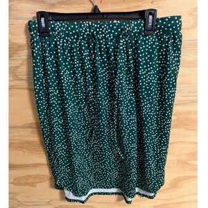 Women's Tickled Teal Skirt Green Polka Dots XL Drawsting Elastic Waist
